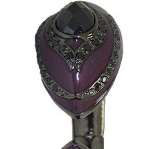 Crystal Accented Bangle Bracelet 1 1/4 inch, hand enameled metal NWT